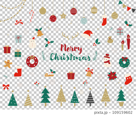 Cute Christmas illustration material set Cute Christmas illustration material set 109159602