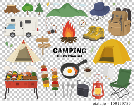 Camping illustration set 109159789