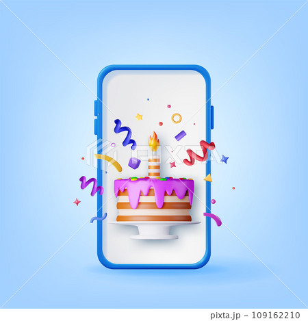 Render Phone with Chocolate Cake Decorated with 109162210