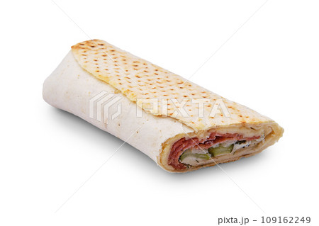 Shawarma with ham, cheese and creamy sauce 109162249