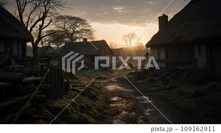 natural scenic Beautiful landscape countryside wonderful springtime landscape in mountains. grassy field and rolling hills. rural scenery. AI Generated. AI Generative. 109162911