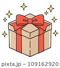 キラキラしているリボンのついたプレゼントの箱 109162920