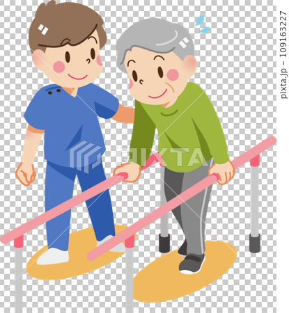 康復期間練習行走的老人 109163227