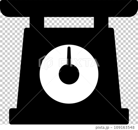 A simple monochrome illustration of a scale 109163548
