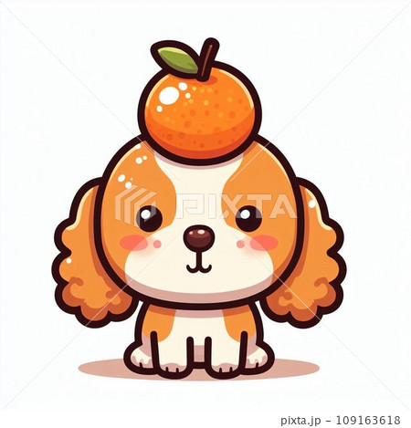 頭にみかんシリーズ アメリカンコッカースパニエル 頭にみかんシリーズ アメリカンコッカースパニエル 109163618