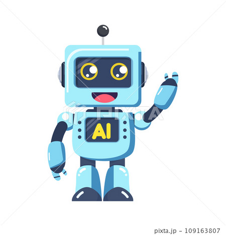 Cute robot say Hi Hello 109163807