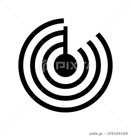 Vector radar icon - linear radiolocation sign 109164169