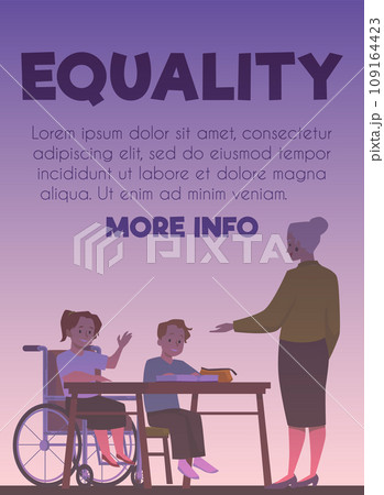 Equality concept poster with inclusive class and text space. 109164423