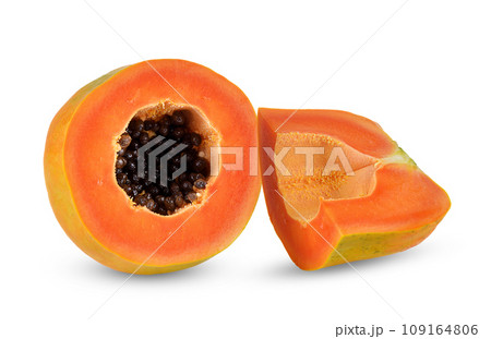 papaya isolated on white background 109164806
