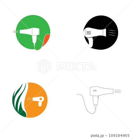 Black hair dryer icon isolated on a white background illustration design 109164905
