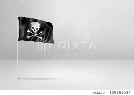 Pirate flag, Jolly Roger isolated on white Pirate flag, Jolly Roger isolated on white 109165037