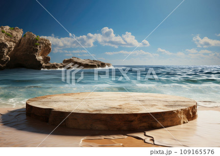 Summer stage with a podium for product demonstration Summer stage with a podium for product demonstration 109165576