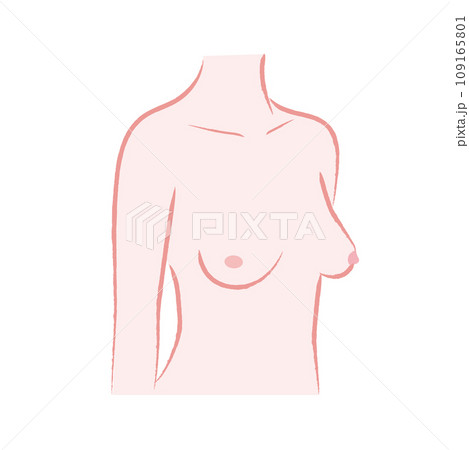 加齢により垂れたバストのイラスト 加齢により垂れたバストのイラスト 109165801