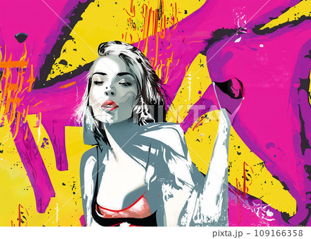 Fashion girl in sketch-style. Vector illustration. Generative AI 109166358
