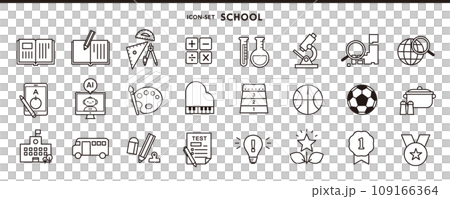 シンプルでかわいいスクール＆学習アイコン 109166364