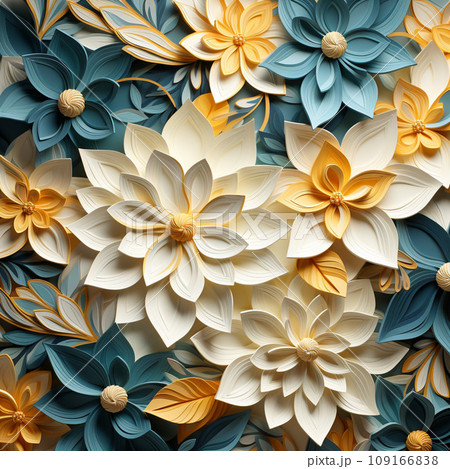 Abstract background colorful flower pattern, detailed shading 109166838