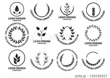 Flower or leaf logo in a minimalist style for decoration 109166937