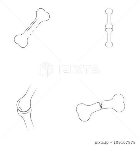 simple bone icon vector templateのイラスト素材 [109167978] - PIXTA