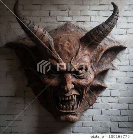 Whispering Walls: The Maleficent Demon Bas-Relief. AI generation Whispering Walls: The Maleficent Demon Bas-Relief. AI generation 109168779