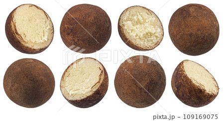 Marzipan balls or potatoes isolated on white background 109169075