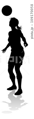 Female Soccer Football Player Woman Silhouette 109170058