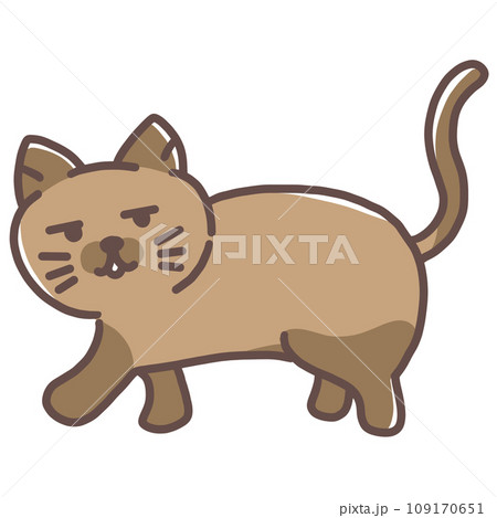 Brown Cat Cartoon Character 109170651