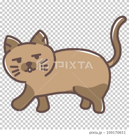 Brown Cat Cartoon Character 109170651