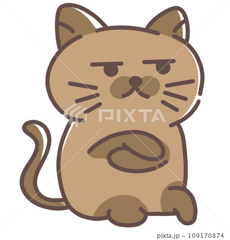 Brown Cat Cartoon Character 109170874