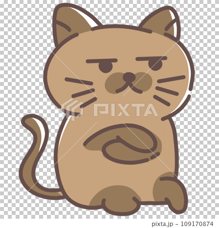 Brown Cat Cartoon Character 109170874