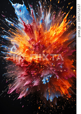 Abstract Spectacle of Paint and Particles. AI generation Abstract Spectacle of Paint and Particles. AI generation 109171217