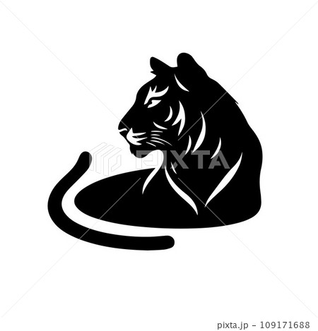 Simple Silhouette Vector Design of Tiger 109171688