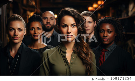 United Front of a Multiracial Business Team. AI generation 109171854