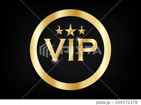 Premium VIP gold icon and black backgroundのイラスト素材 [109172178] - PIXTA