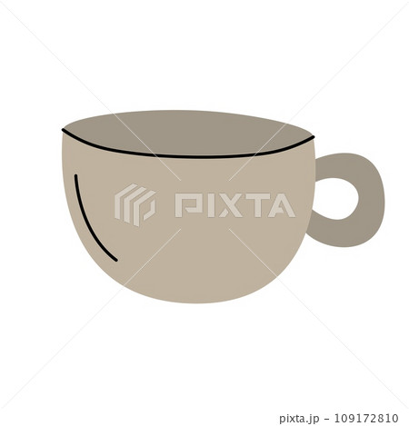 Flat illustration of mug hot coffee isolated on white background. 109172810