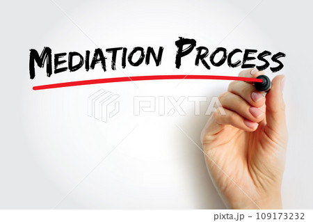 Mediation Process - informal and flexible dispute resolution process, text concept background Mediation Process - informal and flexible dispute resolution process, text concept background 109173232