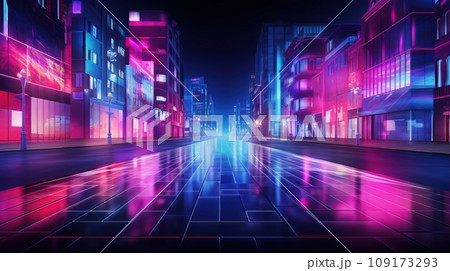 Abstract neon colors background. Neon city 109173293
