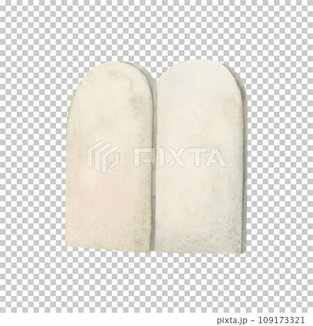 Tombstone blank template watercolor illustration isolated on white background. Gravestone tablets simple sketch for army cemetery 109173321