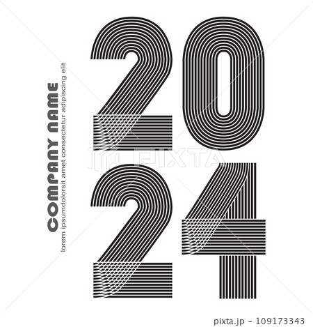 Modern Annual report background vector illustration. Minimal abstract graphic design. Trendy 2024 for banner poster greeting card celebration event template post story social media layout flyer party 109173343