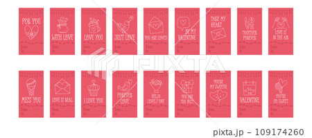 Valentines Day printable gift tags template 109174260