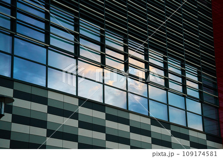 Details of office building, modern city architecture 109174581