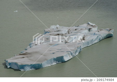 Fragment of ice floating in Grey lake. 109174984