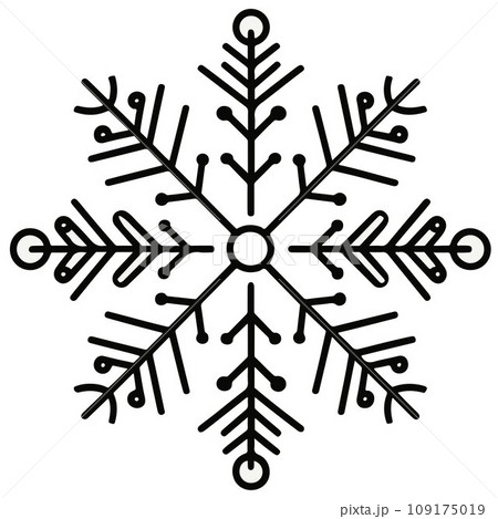 cartoon snowflake Christmas colorful ornaments icon. Winter event. Chrismas decorations. Happy new year. doodle elements. 109175019