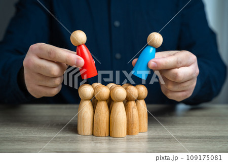 Choose the new leader. Evaluate skills, experience, and ability to inspire and motivate the team. Considering candidates for leadership positions. 109175081