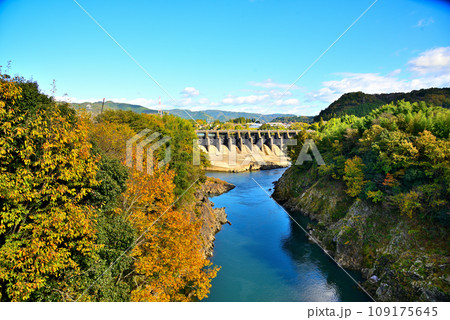 《岐阜県》加茂郡八百津町　秋の兼山ダム 109175645