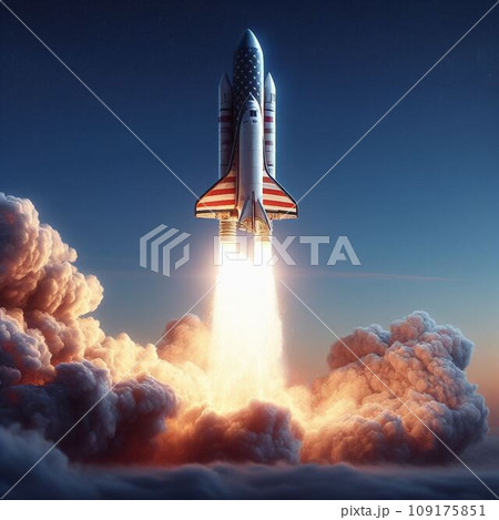 打ち上げ後のロケットのイラスト素材 [109175851] - PIXTA