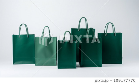 green shopping bags 109177770