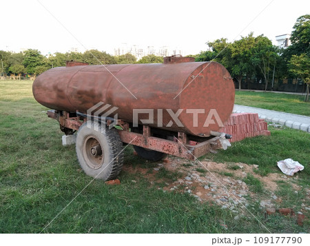 A picture of water tanker with blur background A picture of water tanker with blur background 109177790