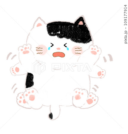 泣きながらジタバタするねこ 手描き 泣きながらジタバタするねこ 手描き 109177914
