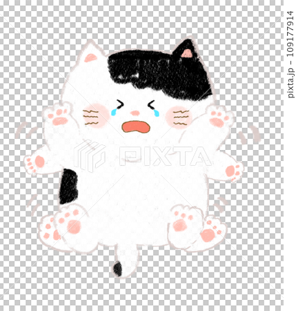 泣きながらジタバタするねこ 手描き 泣きながらジタバタするねこ 手描き 109177914