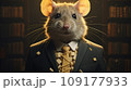 Portrait of a cute little mouse in a suit and tie. 109177933